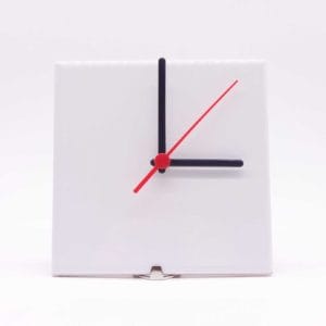 Relógio Sublimático de Azulejo Quadrado Branco 15x15 cm