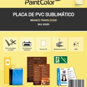 Placa de PVC Branco Translucido Sublimático A4 10 Unidades