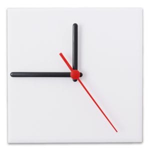 Relógio Fosco para Sublimação Quadrado Branco 20x20 - 10 Un.