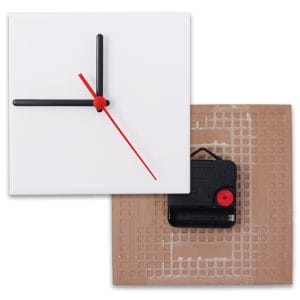 Relógio Fosco para Sublimação Quadrado Branco 20x20 - 1 Un.