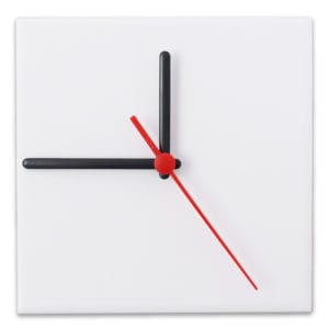 Relógio Fosco para Sublimação Quadrado Branco 20x20 - 1 Un.