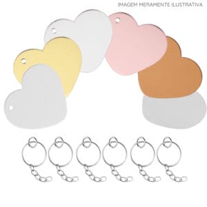 Chaveiro Acrilico Coracao 6x5CM - 10Un