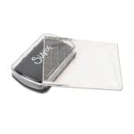 Carimbeira preta e base de carimbo de acrílico