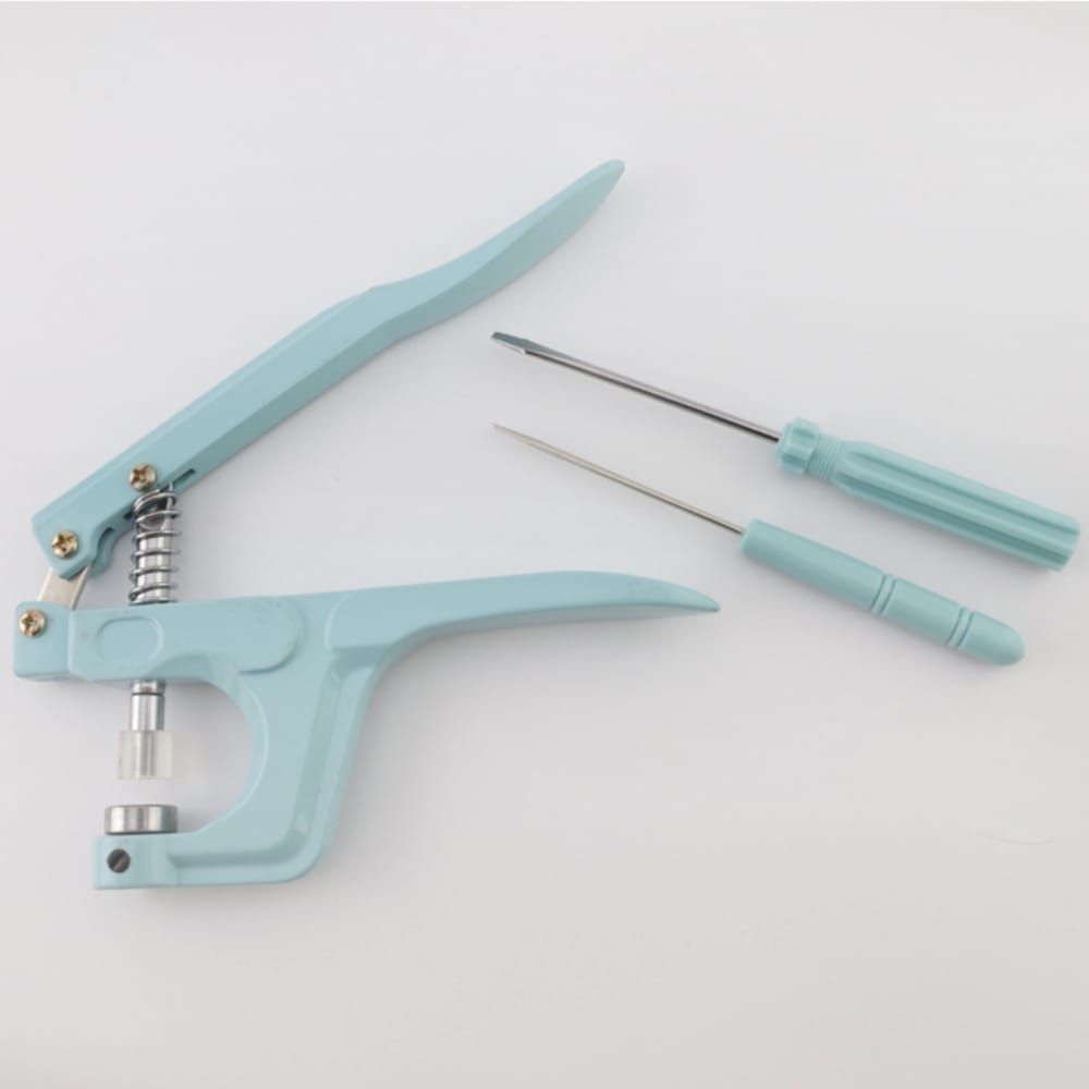 Kit Alicate Pressão Prega Botão Fitas Plástico Metal Ilhós Art Mak - Azul - Imagem 2