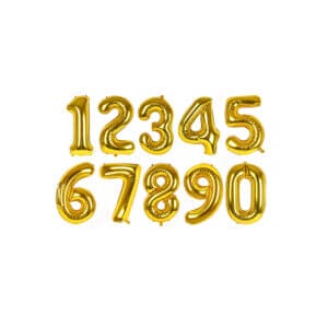 Balão Metalizado Número Dourado 40cm