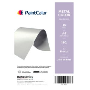 Papel Metal Color Branco 180g A4 10 folhas
