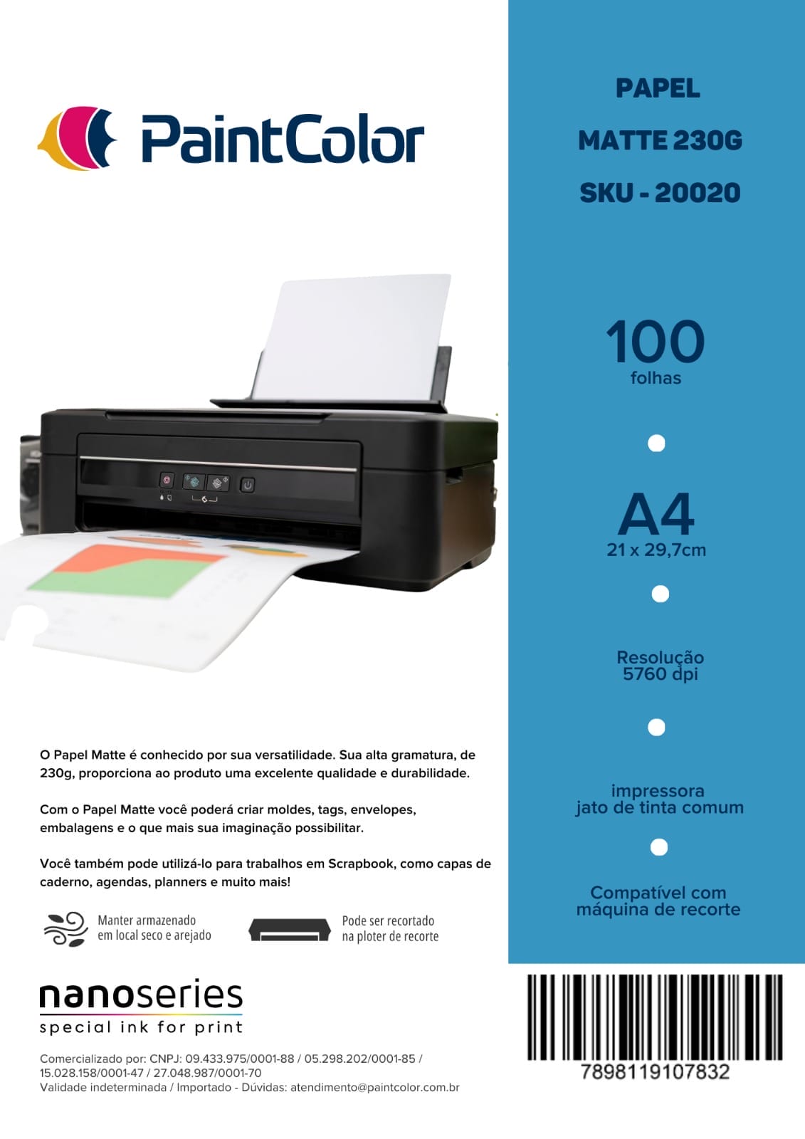 Papel Matte Fotográfico 230g A4 - 100 Folhas