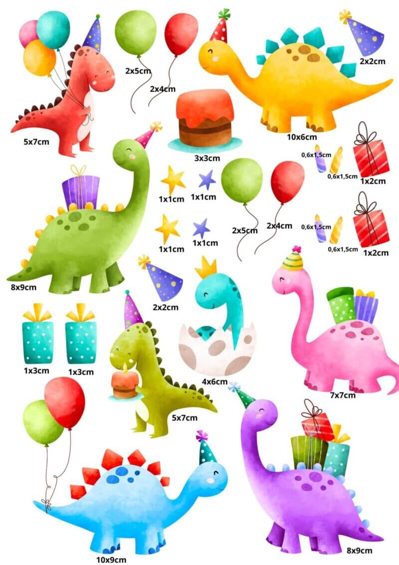 Transfer DTF Têxtil - Tema Dinossauro 20x30cm - Imagem 2