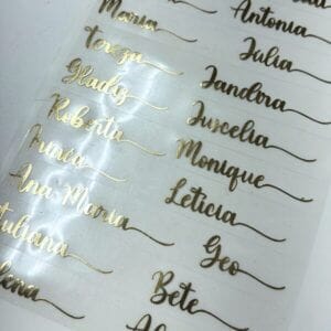 Nomes Personalizados em Letras Termocolantes Douradas – Faça Seu Nome Sob Encomenda para Tecidos e Sintéticos