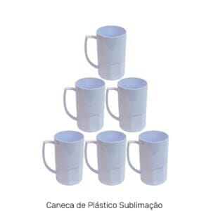 Caneca de Chopp Polimero para Sublimação Branca - 550ml