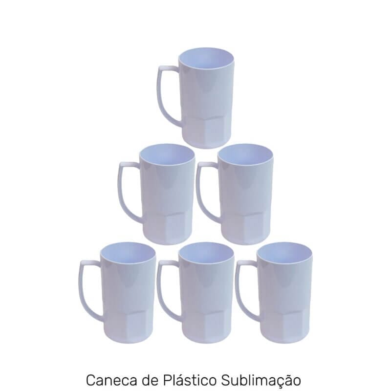 Caneca de Chopp Polimero para Sublimação Branca - 550ml