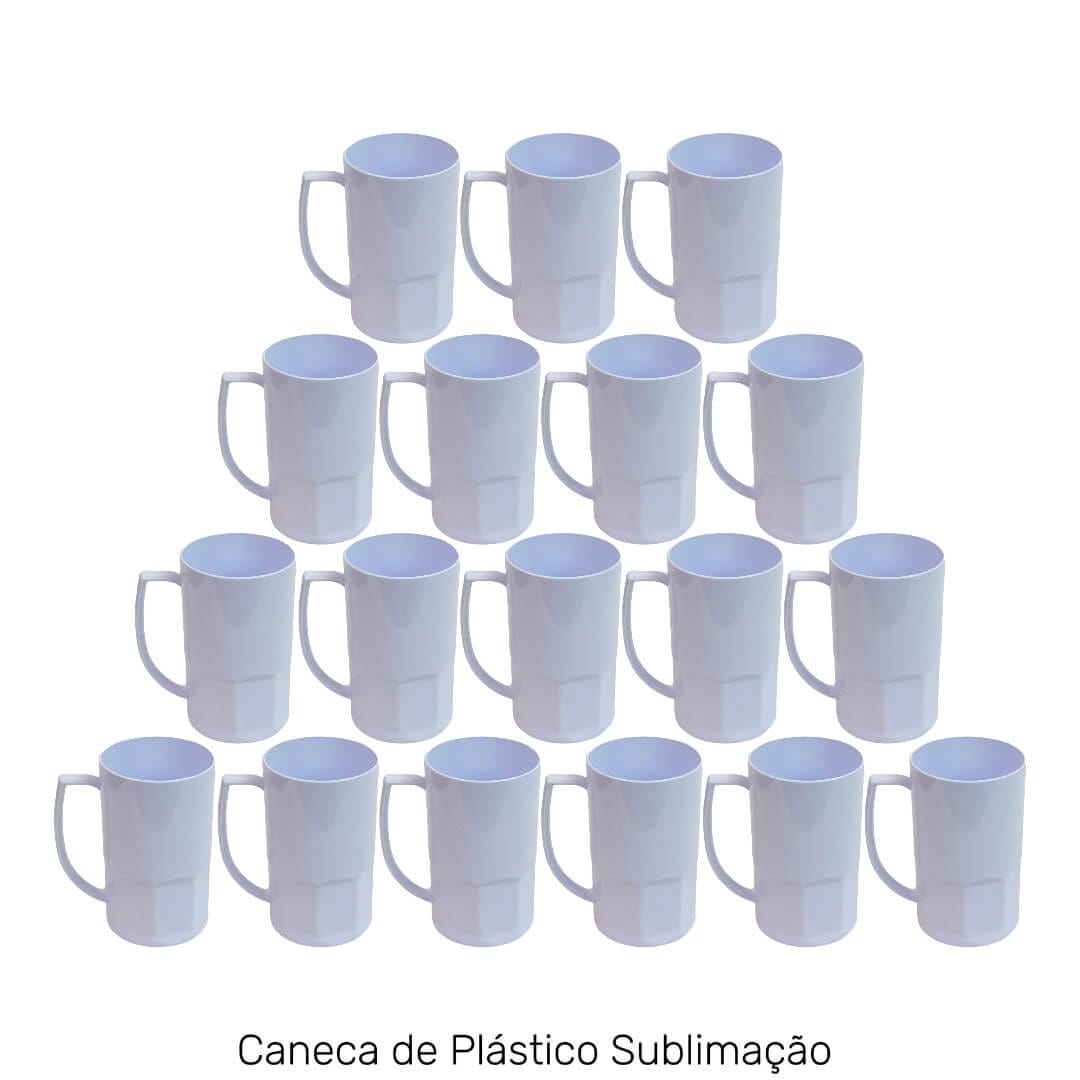 Caneca de Chopp Polimero para Sublimação Branca - 550ml - Imagem 2