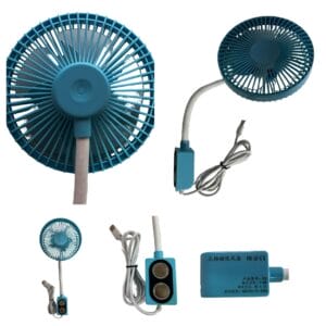 Mini Ventilador Portátil USB com Haste Flexível e Base Magnética - Azu