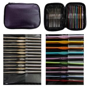 Kit Completo de Agulhas de Crochê com Estojo - Metal e Coloridas