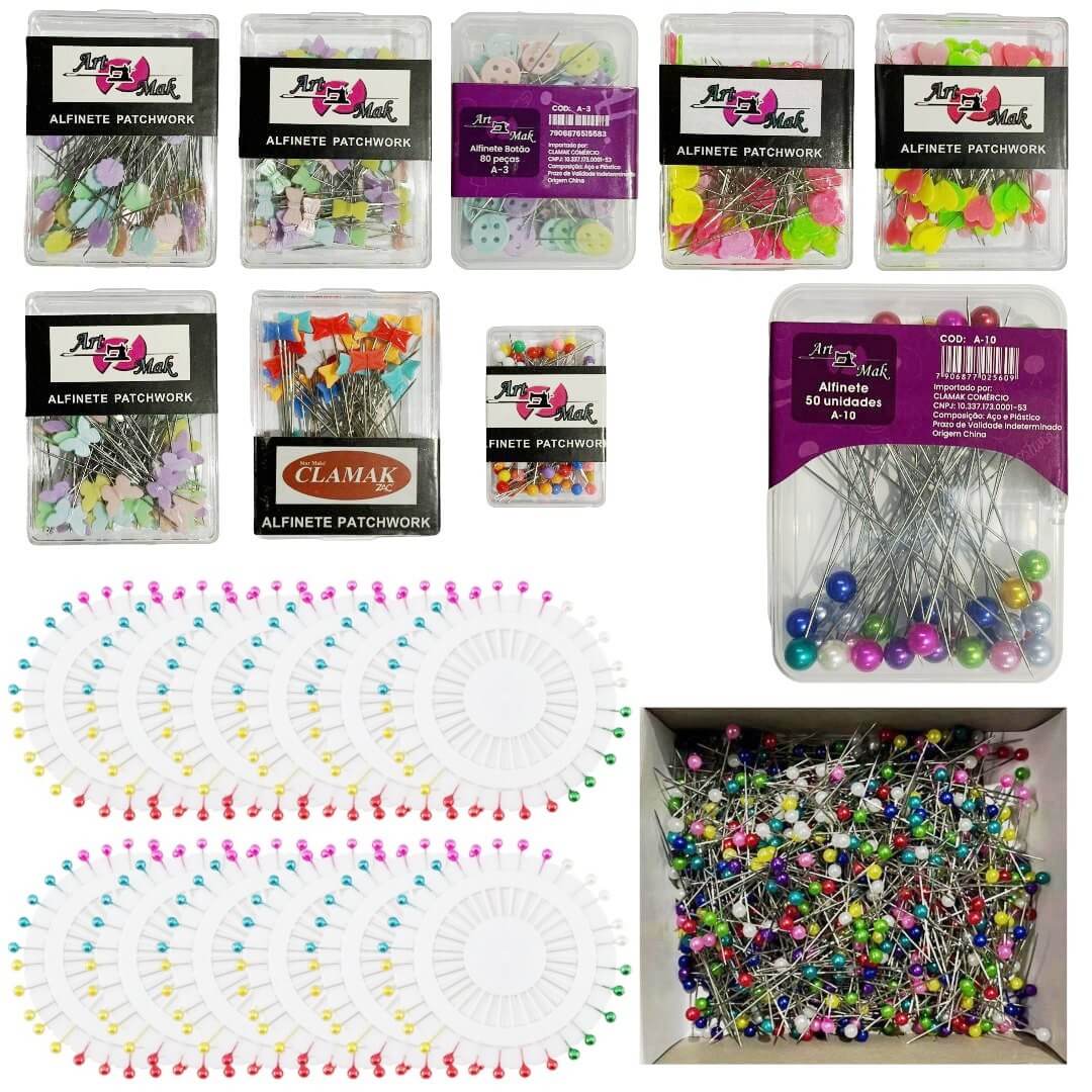 Alfinetes Decorativos para Patchwork e Artesanato