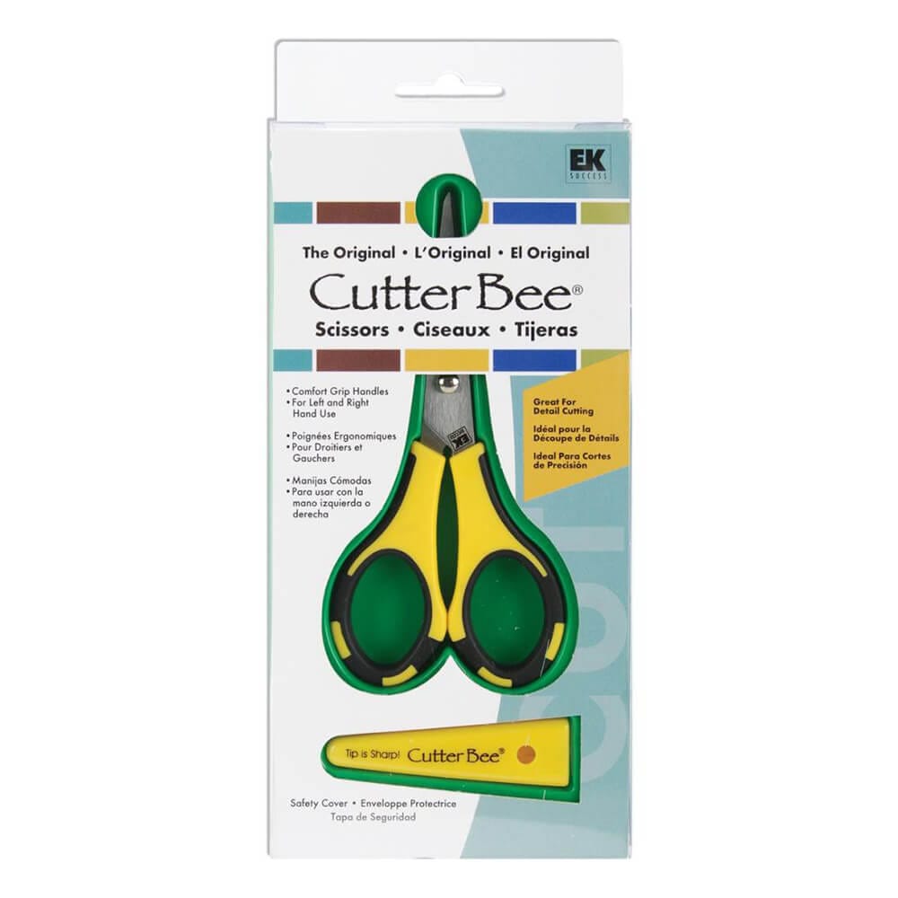 Tesoura Precisão Papel Ponta Pontiaguda Cabo Emborrachado Destros e Canhotos Cortes Detalhados Cutter Bee 13cm Ek Tools