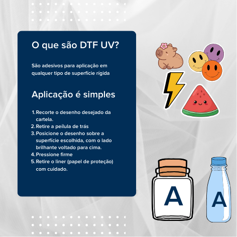 Adesivos Alfabeto 1cm altura DTF UV com verniz para Copos Canecas Garrafas Cerâmicas Vidros - Imagem 3