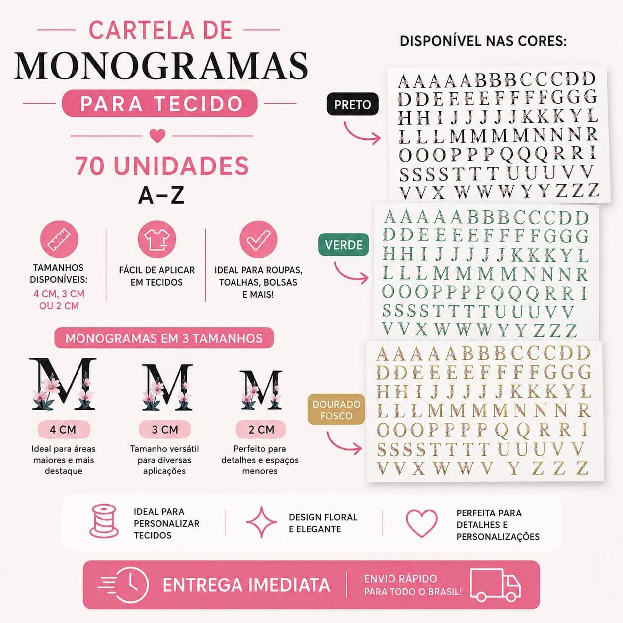 DTF Têxtil Monograma, Emblema, Letra, Alfabeto, Patch Termocolante, Letras, Imagens – Alfabeto - Imagem 4