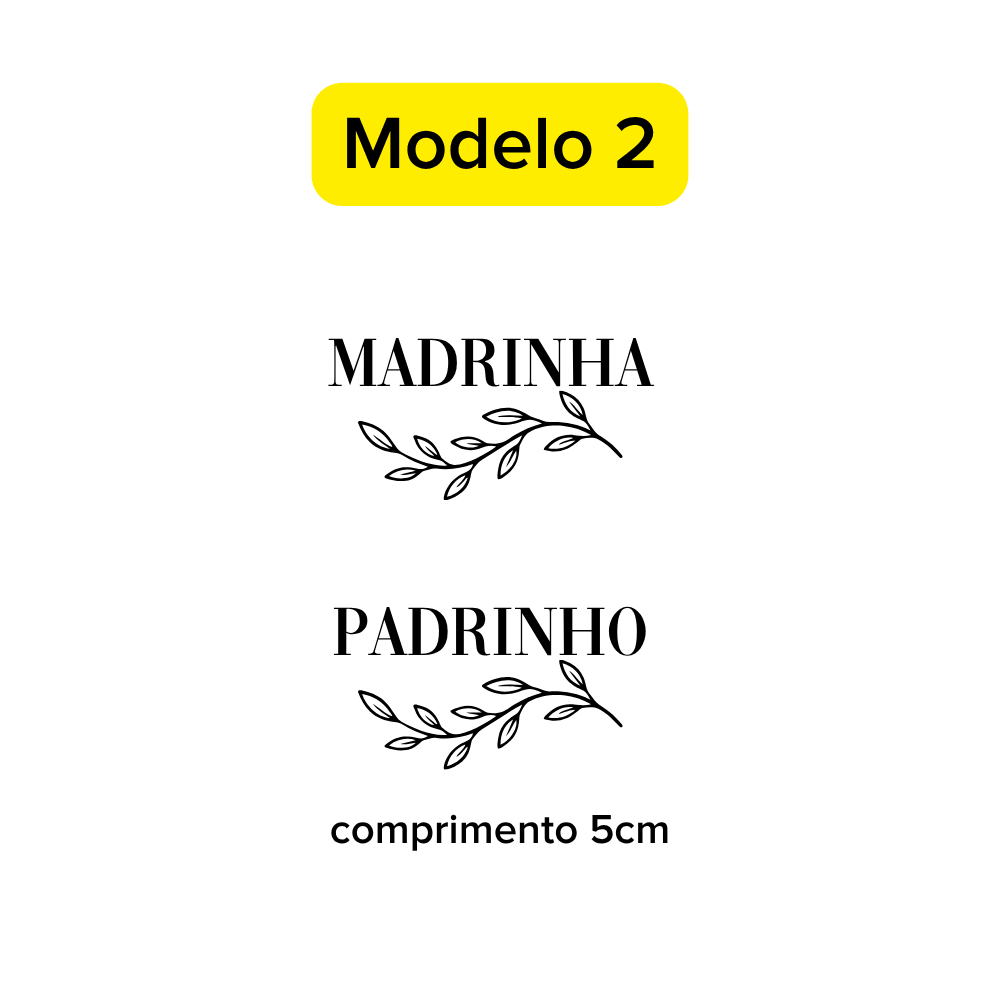 Adesivo Permanente para Xícara Madrinha e Padrinho - 15 unidades de cada - Imagem 3