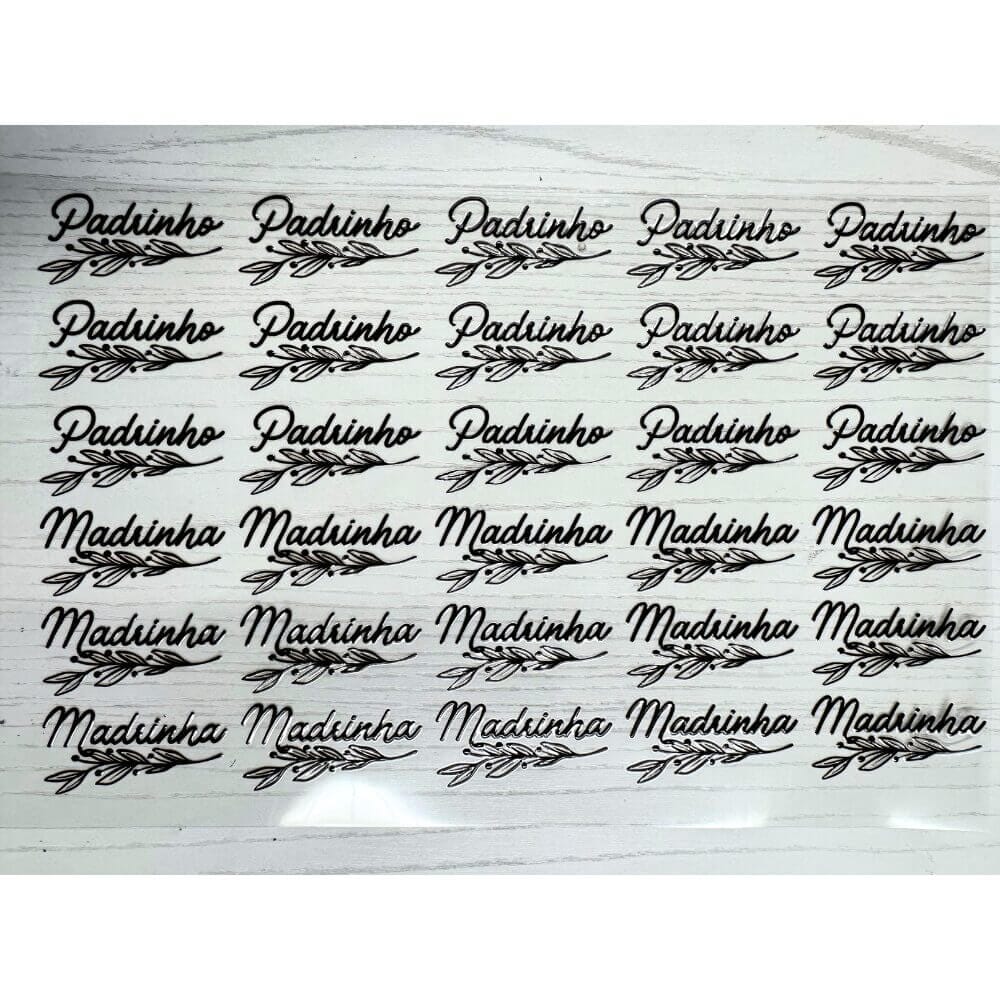 Adesivo Permanente para Xícara Madrinha e Padrinho - 15 unidades de cada - Imagem 4